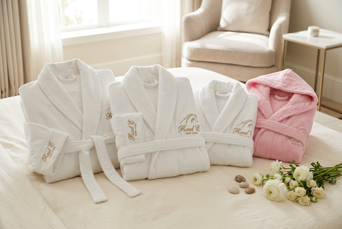 Editorial hero featuring four getting-ready robes