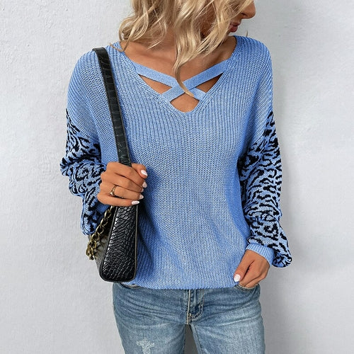 Leopard Print Knitted Sweaters