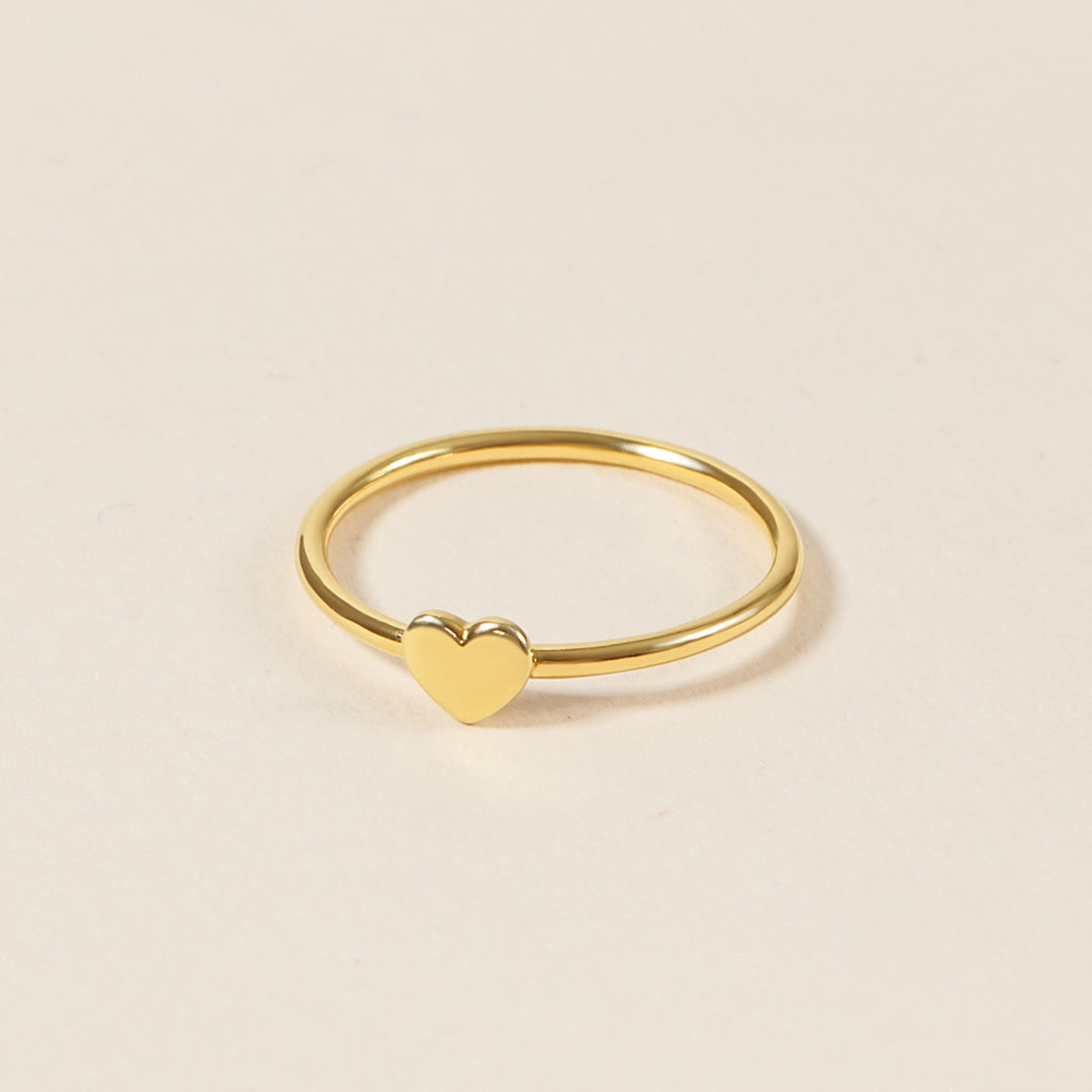 Minimalist Heart Gold Ring Silver Dainty Ring