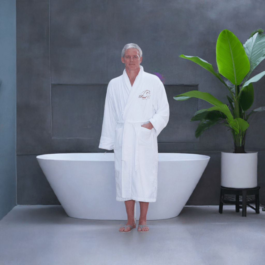 Premium Turkish Cotton Zen Robe for Men – French - Seamed, Hotel - Quality Comfort | Tall Sizes - Bath & Beauty - Croatian Designer Fashion - Raul E New York