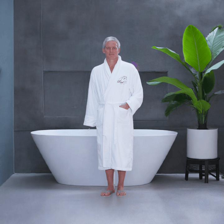 Premium Turkish Cotton Zen Robe for Men – French - Seamed, Hotel - Quality Comfort | Tall Sizes - Bath & Beauty - Croatian Designer Fashion - Raul E New York