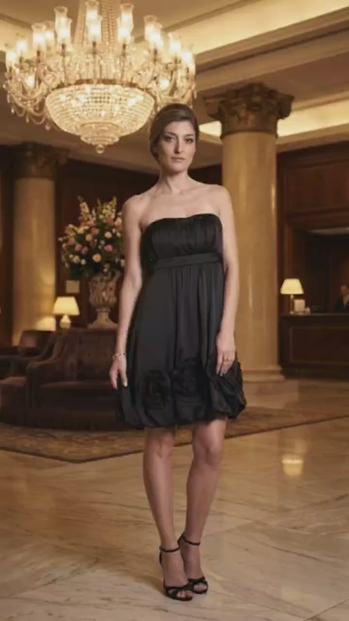 Sensual Cocktail Dress with Crystal Brooch and Ruching - Designer Fashion from Zagreb to New York - Raul E® New York