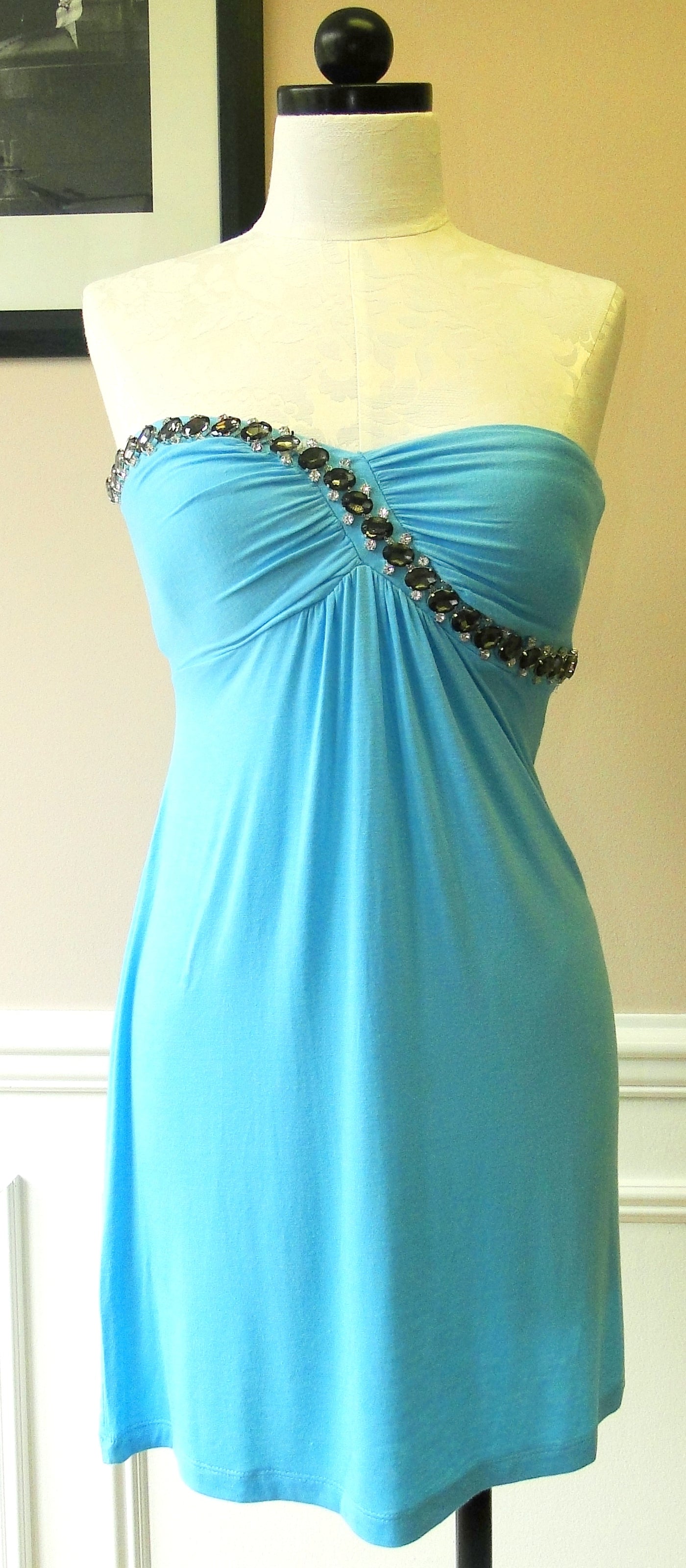 Strapless Dress with Crystals