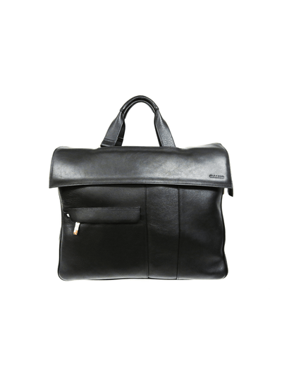 Classic Black Briefcase-Leather-Spacious Interior-Multiple Pockets
