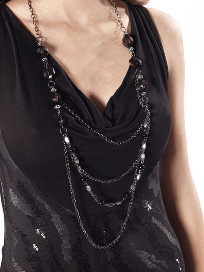 Black Tank Dress - Detachable Necklace