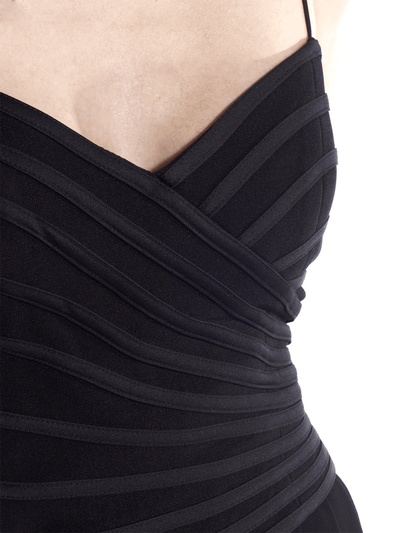 Black Gown-Corset Torso-Draped Skirt