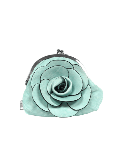 Light Blue Rose Clutch Bag