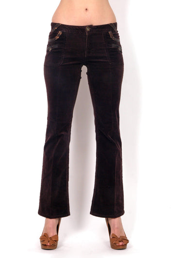 Low-waisted brown pants