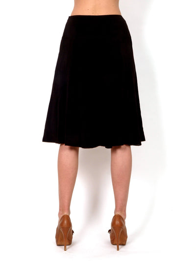 A sophisticated black A-line skirt