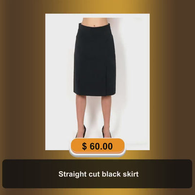 Straight cut black skirt by@Vidoo