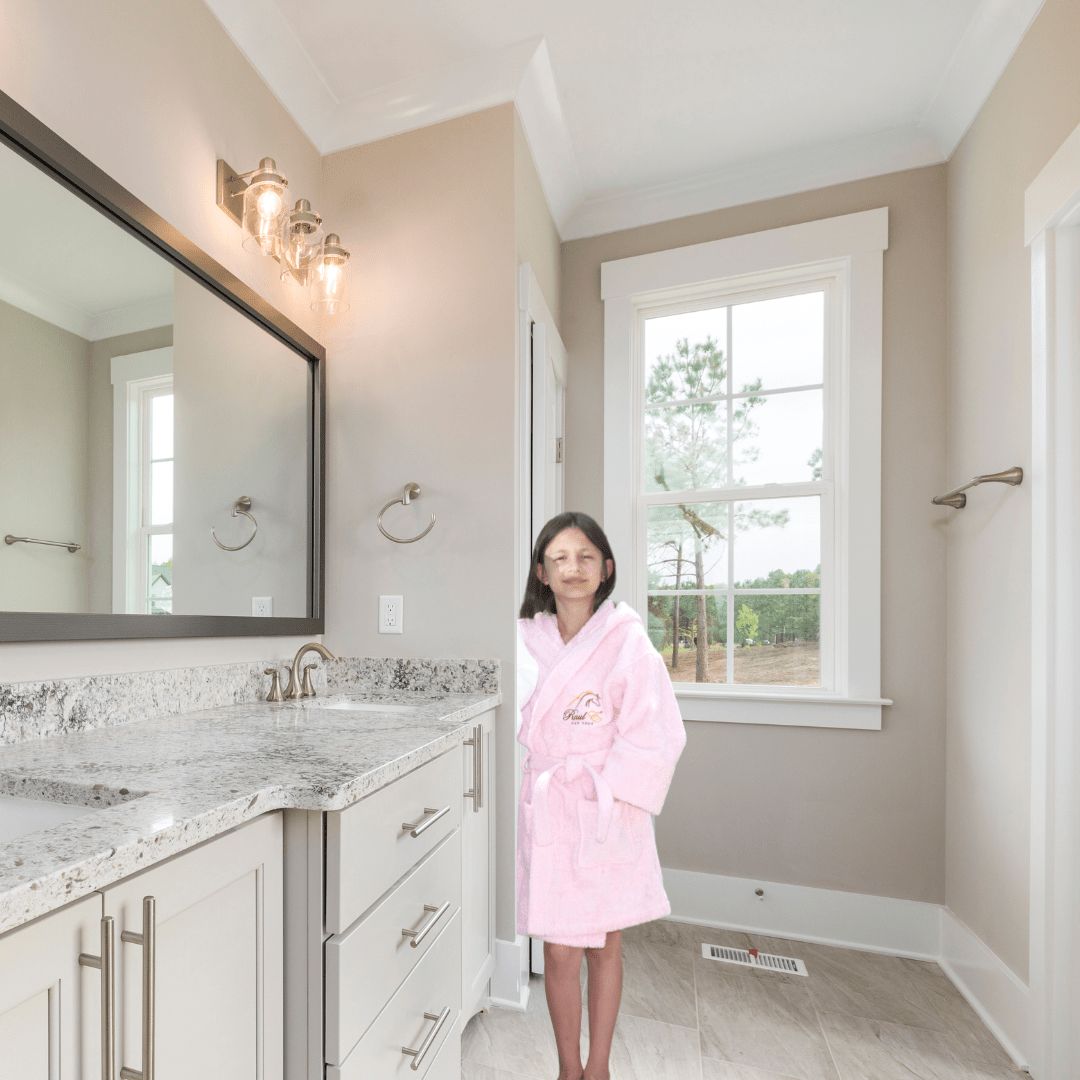 Raul E New York Girls' Hooded Terry Robe Pink - Apparel - Croatian Designer Fashion - Raul E New York