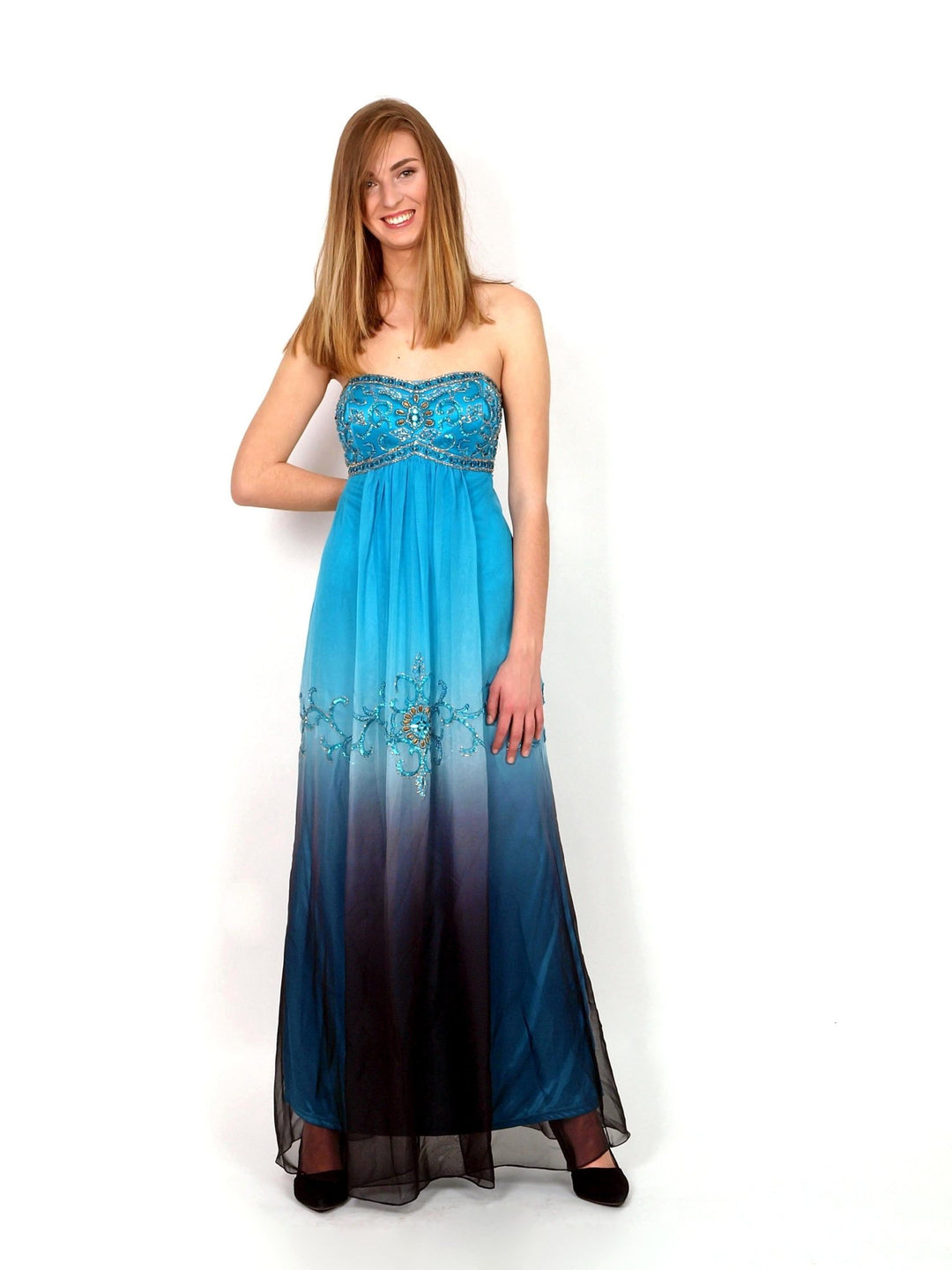 Turquoise long festive dress Raul E New York Turquoise long festive dress Raul E New York